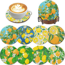 Load image into Gallery viewer, 8Pcs Wooden Leaves 5D Diamond Painting Kits Diamond Art Coasters for Party Decor