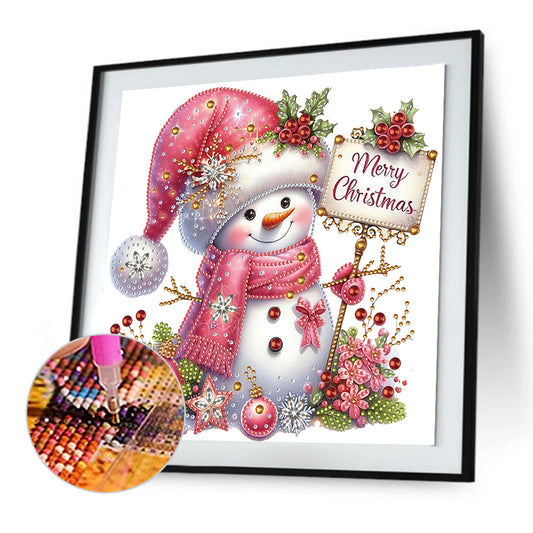 Diamond Painting - Partial Special Shaped - Christmas Snowman (30*30CM)