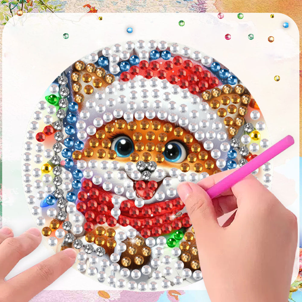 6Pcs Acrylic Christmas Animals Diamond Art Magnets Decals for Fridge Whiteboards