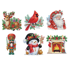 Load image into Gallery viewer, 6Pcs Acrylic Christmas Animals Diamond Art Magnets Decals for Fridge Whiteboards