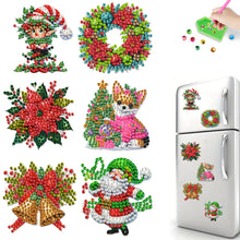 Load image into Gallery viewer, 6Pcs Acrylic Christmas Animals Diamond Art Magnets Decals for Fridge Whiteboards