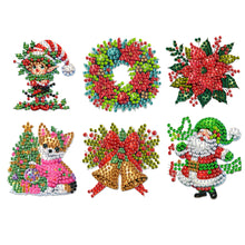 Load image into Gallery viewer, 6Pcs Acrylic Christmas Animals Diamond Art Magnets Decals for Fridge Whiteboards