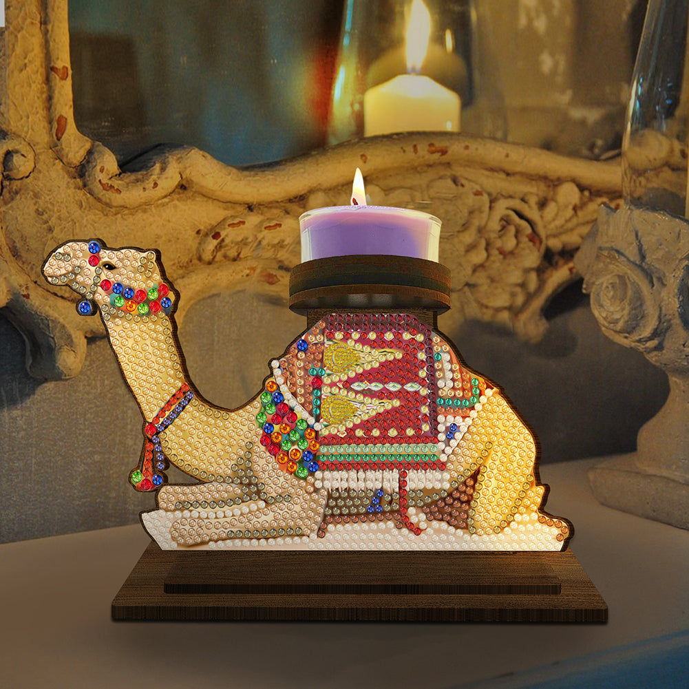Animal Desktop 5D DIY Diamond Painting Art Candle Holder Unique Artistic Gift