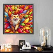 Load image into Gallery viewer, Diamond Painting - Full Round - Leaf Orange Cat (40*40CM)