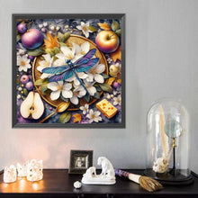 Load image into Gallery viewer, Diamond Painting - Full Round - White Flower Dragonfly (40*40CM)