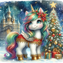 Load image into Gallery viewer, Diamond Painting - Full Round - Christmas Tree Castle Unicorn (40*40CM)