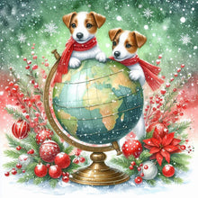 Load image into Gallery viewer, Diamond Painting - Full Round - Christmas Globe Jack Russell Terrier (40*40CM)