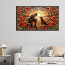 Load image into Gallery viewer, Diamond Painting - Full Round - Glass Art - Warriors and War Dogs Golden Retriever (40*70CM)