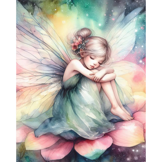 AB Diamond Painting - Full Round - Fairies in the flowers (40*50CM)