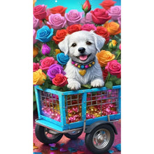 Load image into Gallery viewer, Diamond Painting - Full Round - Flower gem puppy (40*70CM)
