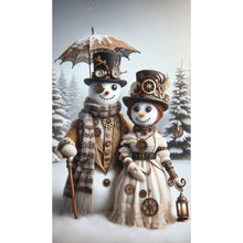 Load image into Gallery viewer, Diamond Painting - Full Round - Snowman couple (40*70CM)