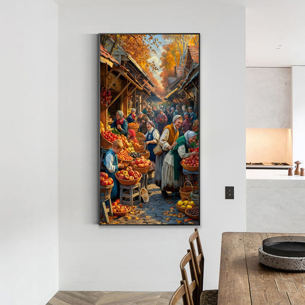 Diamond Painting - Full Round - Farm market character (40*70CM)