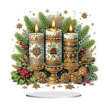 Load image into Gallery viewer, Acrylic Special Shape Christmas Candle Diamond Painting Desktop Ornaments