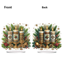 Load image into Gallery viewer, Acrylic Special Shape Christmas Candle Diamond Painting Desktop Ornaments