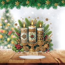 Load image into Gallery viewer, Acrylic Special Shape Christmas Candle Diamond Painting Desktop Ornaments
