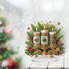 Load image into Gallery viewer, Acrylic Special Shape Christmas Candle Diamond Painting Desktop Ornaments