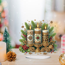 Load image into Gallery viewer, Acrylic Special Shape Christmas Candle Diamond Painting Desktop Ornaments