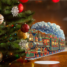 Load image into Gallery viewer, Acrylic Special Shape Christmas Train Diamond Painting Desktop Ornaments