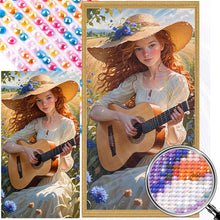 Load image into Gallery viewer, AB Diamond Painting - Full Round - Girl playing guitar (40*75CM)