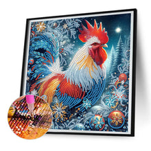 Load image into Gallery viewer, Diamond Painting - Partial Special Shaped - Christmas rooster (30*30CM)