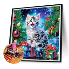 Load image into Gallery viewer, Diamond Painting - Partial Special Shaped - Christmas kitten (30*30CM)