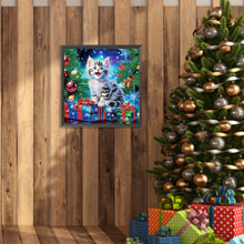 Load image into Gallery viewer, Diamond Painting - Partial Special Shaped - Christmas kitten (30*30CM)