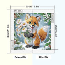 Load image into Gallery viewer, Diamond Painting - Partial Special Shaped - Winter fox (30*30CM)