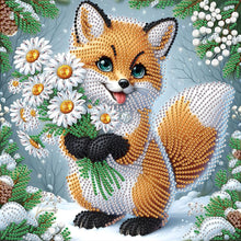 Load image into Gallery viewer, Diamond Painting - Partial Special Shaped - Winter fox (30*30CM)