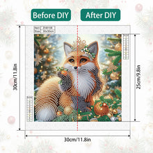 Load image into Gallery viewer, Diamond Painting - Partial Special Shaped - Christmas fox (30*30CM)