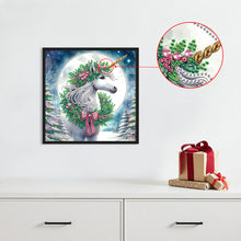 Load image into Gallery viewer, Diamond Painting - Partial Special Shaped - Christmas unicorn (30*30CM)