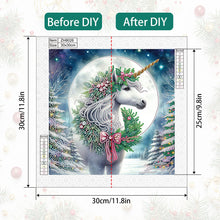 Load image into Gallery viewer, Diamond Painting - Partial Special Shaped - Christmas unicorn (30*30CM)