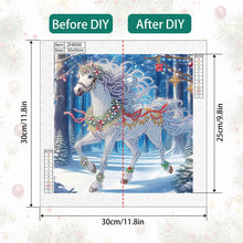 Load image into Gallery viewer, Diamond Painting - Partial Special Shaped - Christmas white horse (30*30CM)