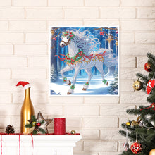 Load image into Gallery viewer, Diamond Painting - Partial Special Shaped - Christmas white horse (30*30CM)