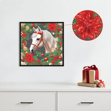 Load image into Gallery viewer, Diamond Painting - Partial Special Shaped - Christmas white horse (30*30CM)