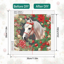 Load image into Gallery viewer, Diamond Painting - Partial Special Shaped - Christmas white horse (30*30CM)