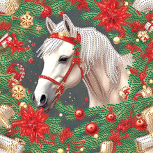 Load image into Gallery viewer, Diamond Painting - Partial Special Shaped - Christmas white horse (30*30CM)