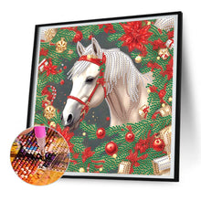 Load image into Gallery viewer, Diamond Painting - Partial Special Shaped - Christmas white horse (30*30CM)