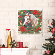 Load image into Gallery viewer, Diamond Painting - Partial Special Shaped - Christmas white horse (30*30CM)