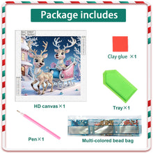 Load image into Gallery viewer, Diamond Painting - Partial Special Shaped - Christmas deer (30*30CM)