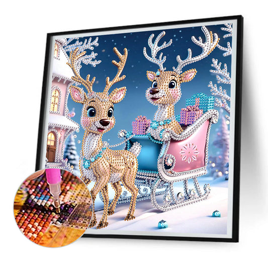 Diamond Painting - Partial Special Shaped - Christmas deer (30*30CM)