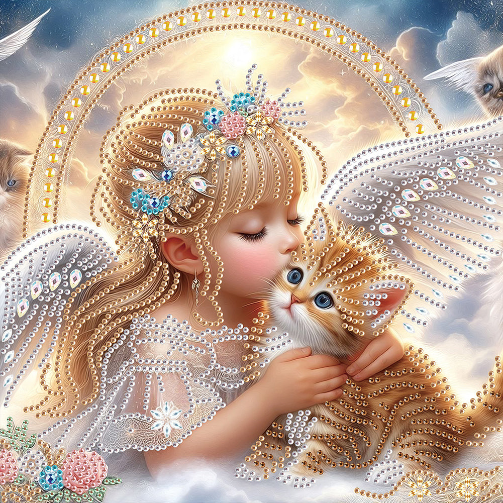 Diamond Painting - Partial Special Shaped - Angel (30*30CM)