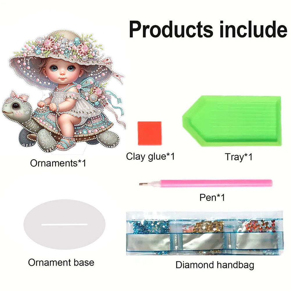 Girls Desktop Diamond Art Kits Rhinestones Desktop Ornaments Bedroom Table Decor
