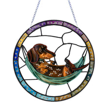 Load image into Gallery viewer, Dachshund Diamond Painting Hanging Ornaments for Garden Window Decorations