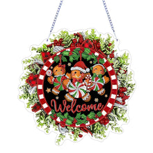 Load image into Gallery viewer, Gingerbread Man Diamond Painting Hanging Ornaments for Garden Window Decor