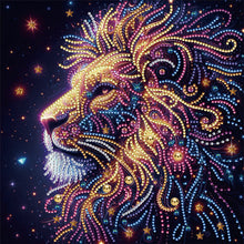 Load image into Gallery viewer, Diamond Painting - Partial Special Shaped - Starlight animal lions (30*30CM)