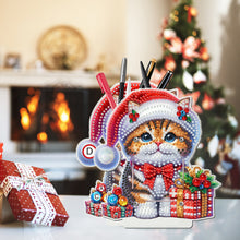 Load image into Gallery viewer, Acrylic Special Shape Double Side Snowman Rhinestones Pencil Organizer for Girls