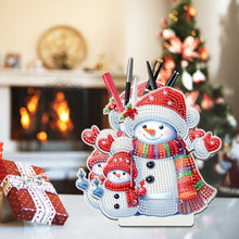 Load image into Gallery viewer, Acrylic Special Shape Double Side Snowman Rhinestones Pencil Organizer for Girls