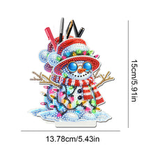 Load image into Gallery viewer, Acrylic Special Shape Double Side Snowman Rhinestones Pencil Organizer for Girls