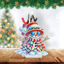 Load image into Gallery viewer, Acrylic Special Shape Double Side Snowman Rhinestones Pencil Organizer for Girls