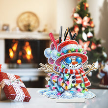 Load image into Gallery viewer, Acrylic Special Shape Double Side Snowman Rhinestones Pencil Organizer for Girls